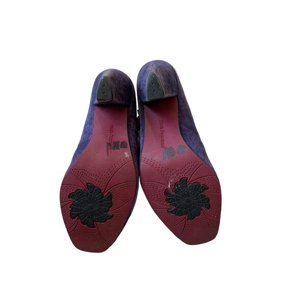 Vintage Hush Puppies Purple Suede Ankle Bootie Heels Size 7.5 EU 38 Lagenlook - Picture 5 of 11